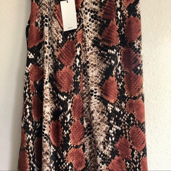 [NWT] MNG Animal Print Midi Skirt w Ruched Waist & Side Slit Size S - Picture 13 of 15